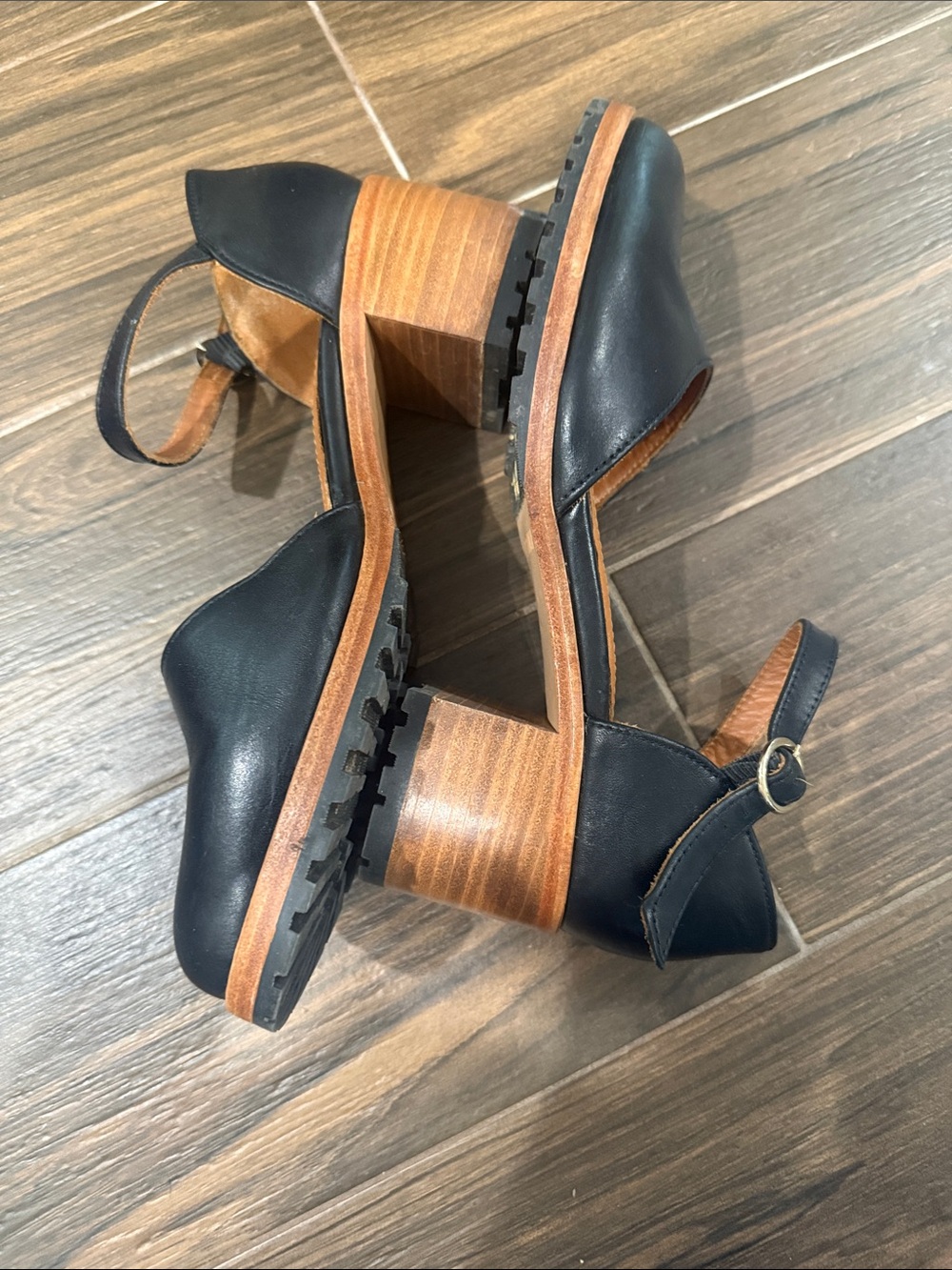 Patina  Leather Ankle-Strap Platform Heels - Picture 2 of 4